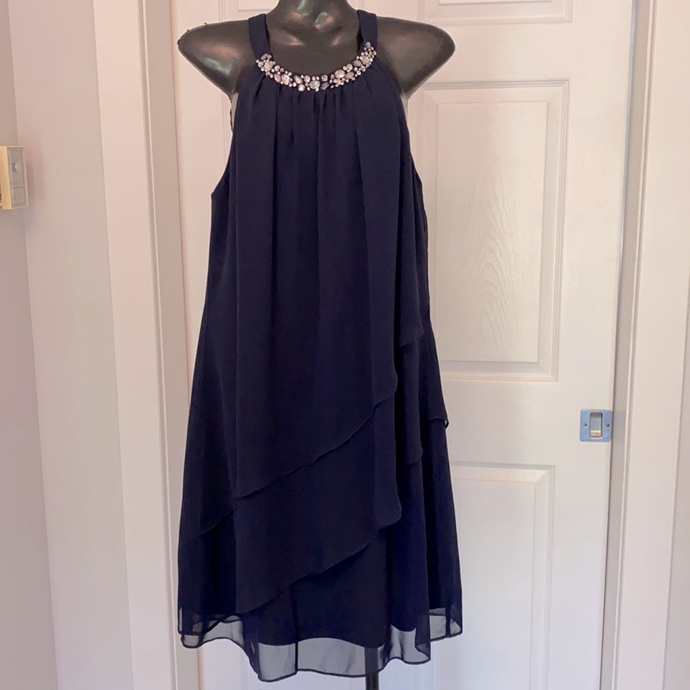 Navy blue evening dress